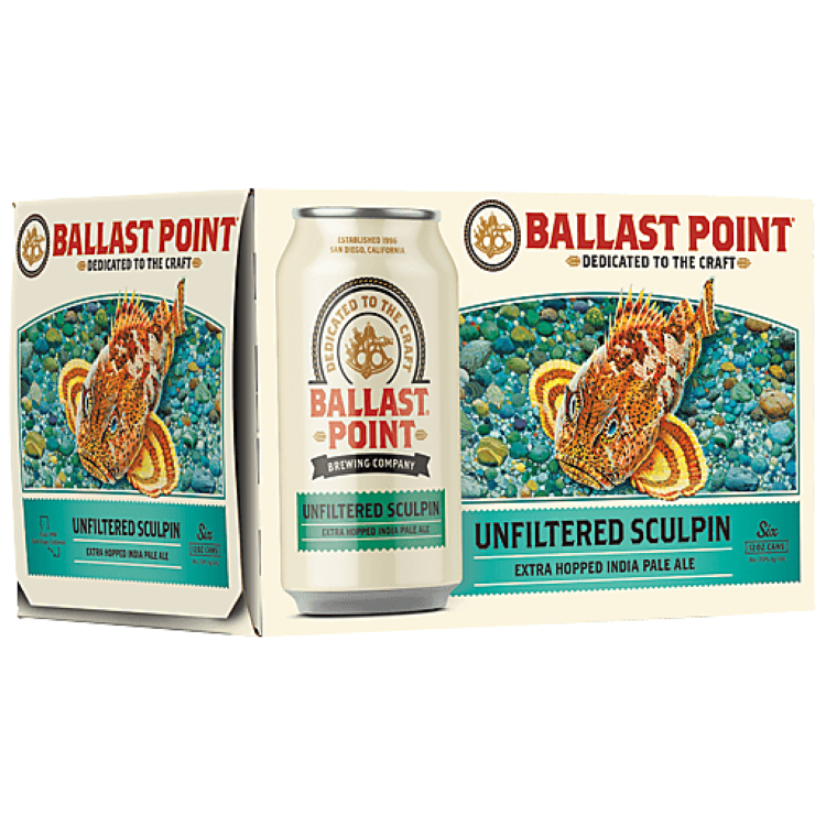 BUY BALLAST POINT UNFILTERED SCULPIN IPA 6PK12OZ CANS