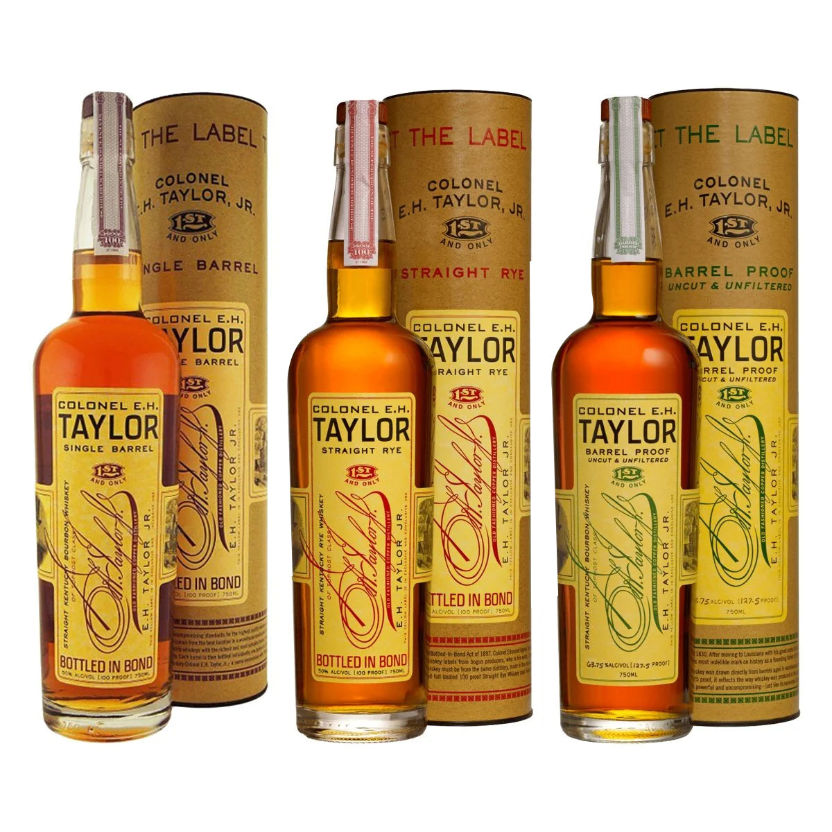 E.H. Taylor Single Barrel Bourbon, Straight Rye & Barrel Proof Bundle - i Shop Liquor