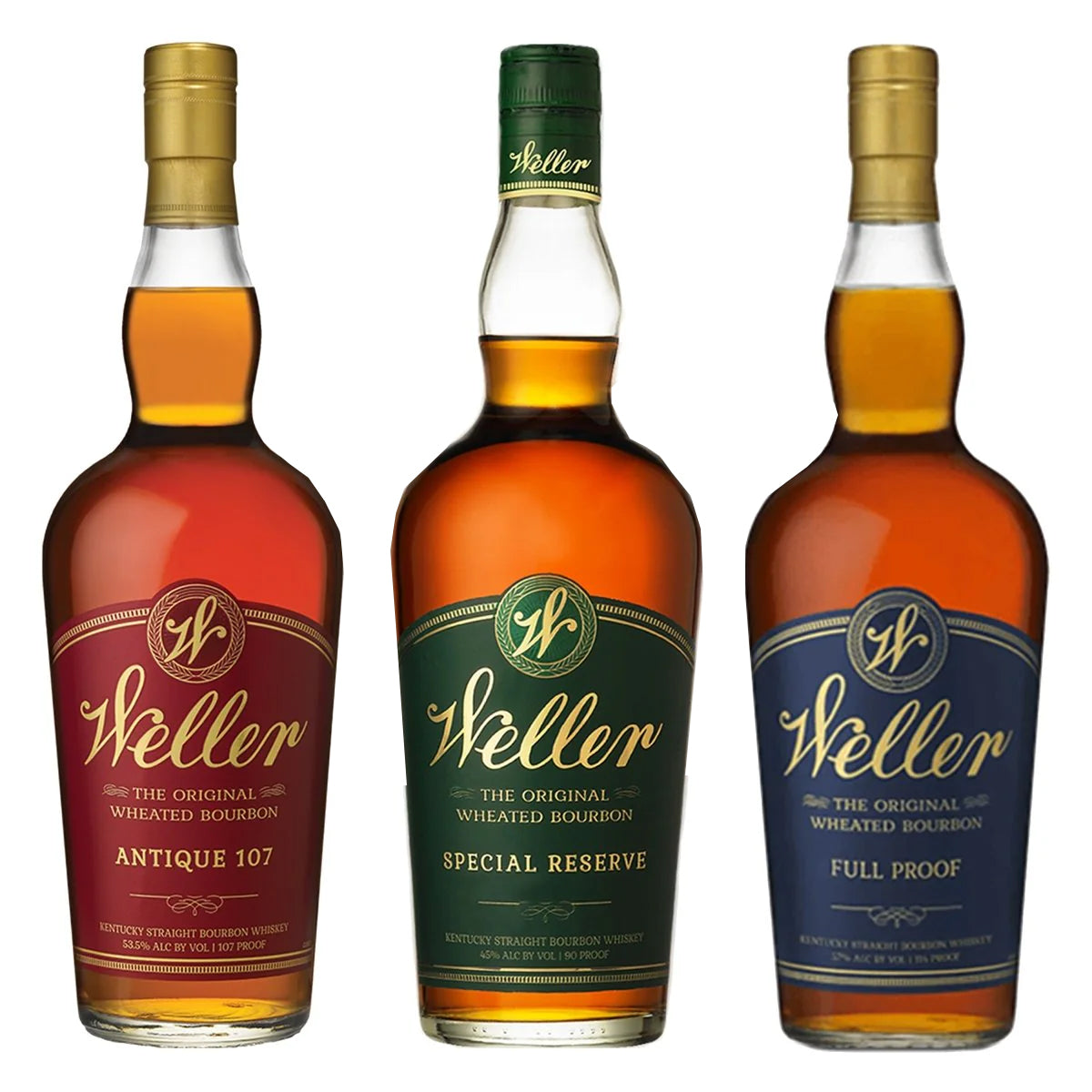 W.L. Weller Antique 107 Bourbon, Special Reserve & Full Proof Bundle - i Shop Liquor