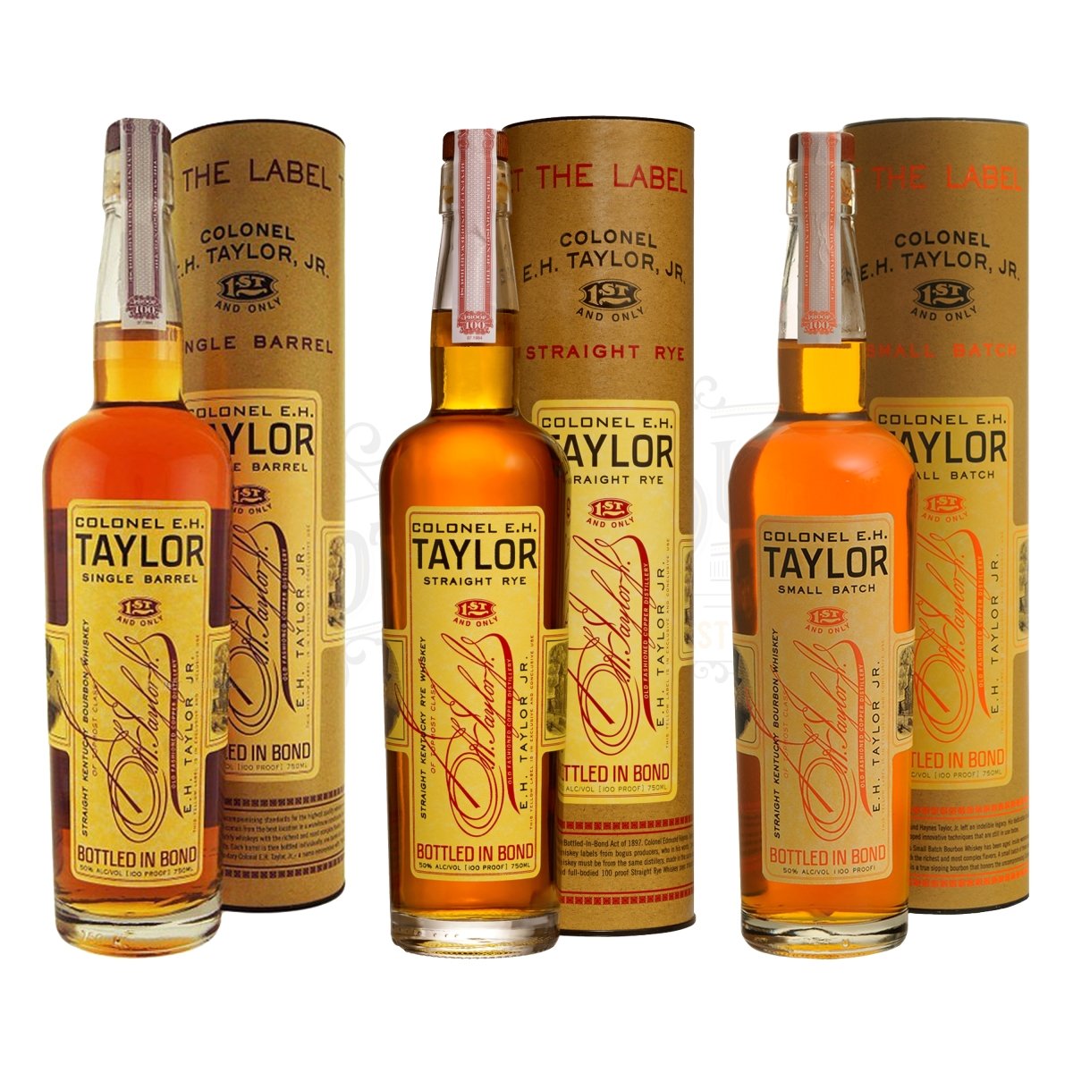 E.H. Taylor Single Barrel Bourbon, Straight Rye & Small Batch Bundle