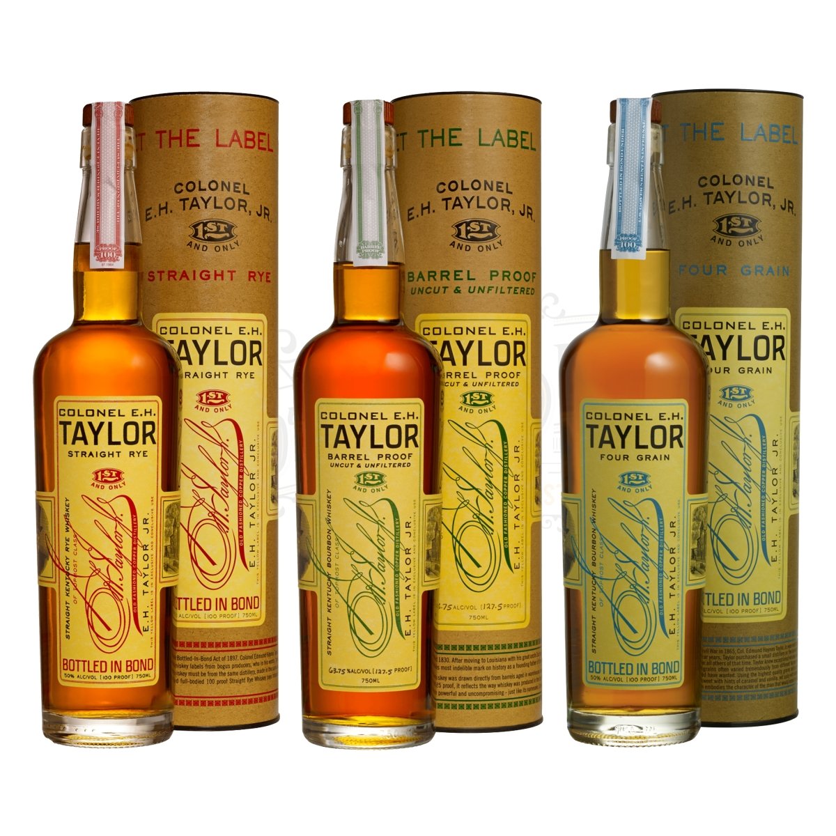 E.H. Taylor Straight Rye Bourbon, Barrel Proof & Four Grain Bundle